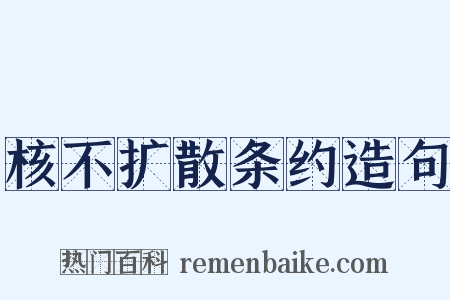 核不扩散条约造句是什么意思的图片